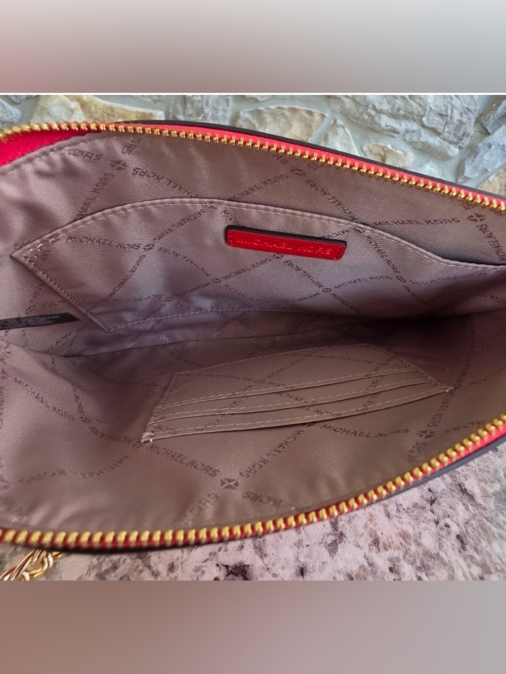 Michael Kors Jet Set Logo Large 2 In 1 Card Case Wristlet NWT $298 - Picture 3 of 5